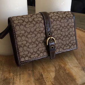 Brown Coach monogram wallet